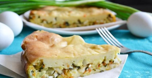 Bay cake with egg and green onions - recipe with step-by-step photos